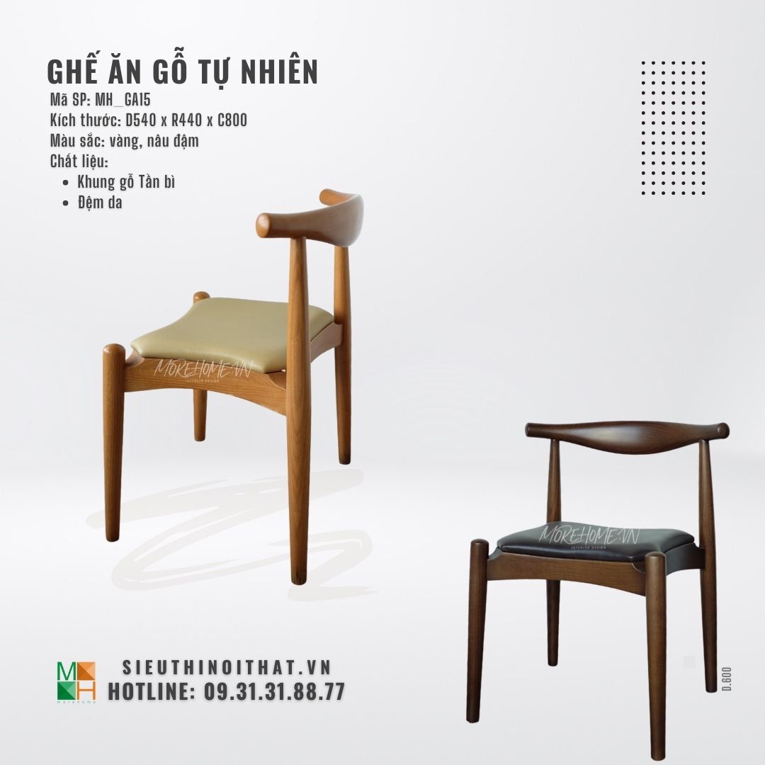  Ghế ăn gỗ tự nhiên MH - GA15
